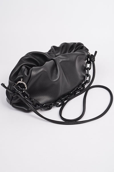 Shoulder Strap Faux Leather Clutch