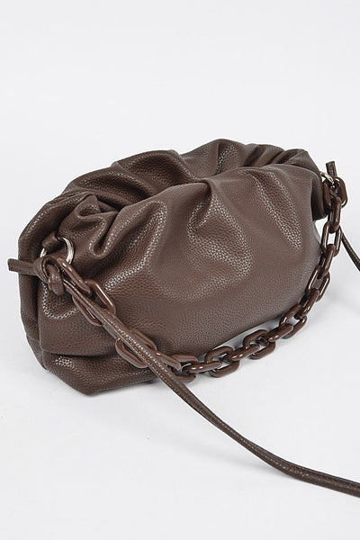 Shoulder Strap Faux Leather Clutch