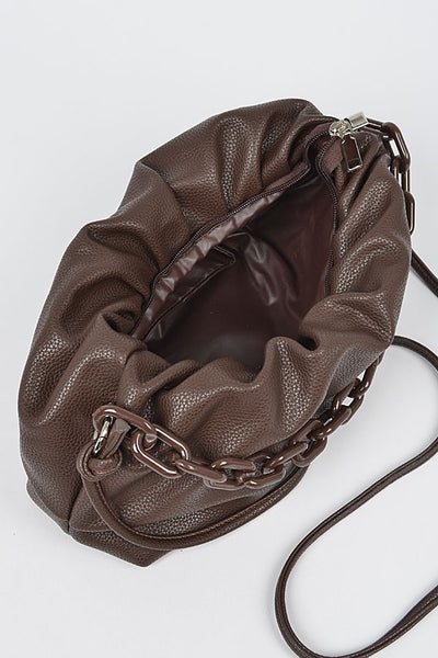 Shoulder Strap Faux Leather Clutch