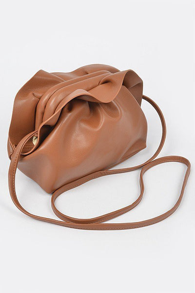Faux Leather Bow Crossbody Bag
