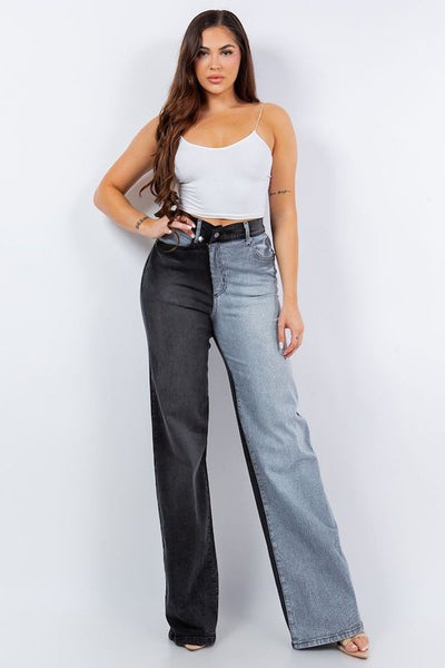 Asymmetrical Twist Wide leg Jeans