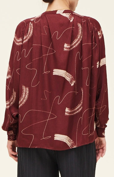 Satin Stroke Print Shirt