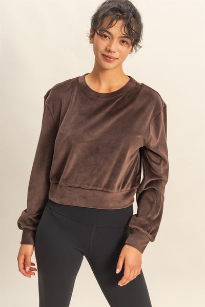 Soft Velvet Solid Sweatshirt