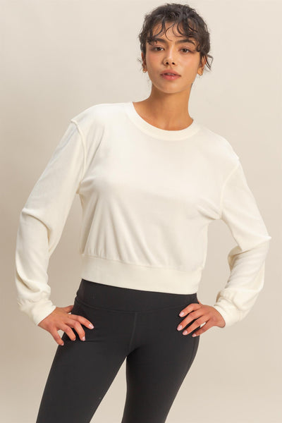 Soft Velvet Solid Sweatshirt