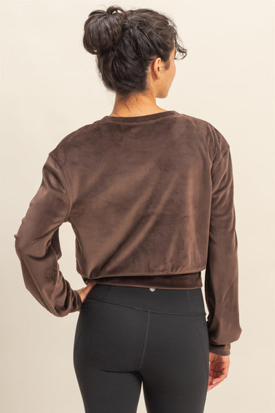 Soft Velvet Solid Sweatshirt