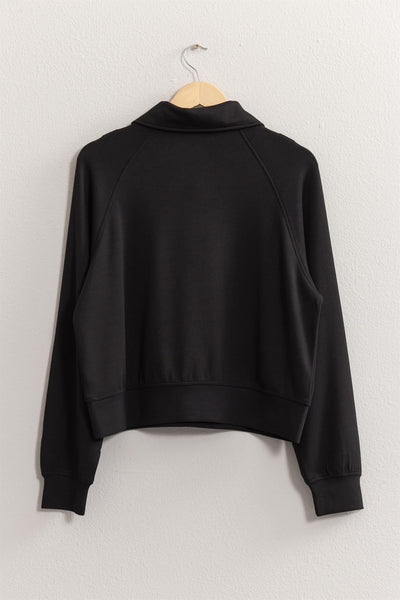 Soft Modal Scuba Mix Half Zip-up Collar Sweatshirt