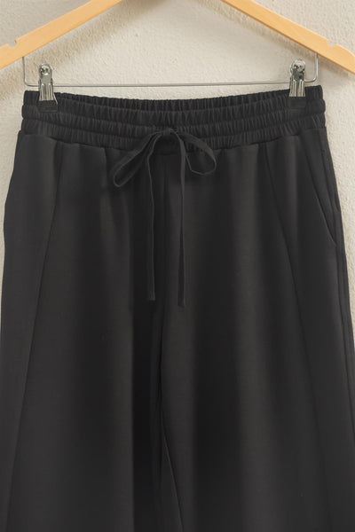 Soft Modal Scuba Mix Wide-leg Drawstring Pants