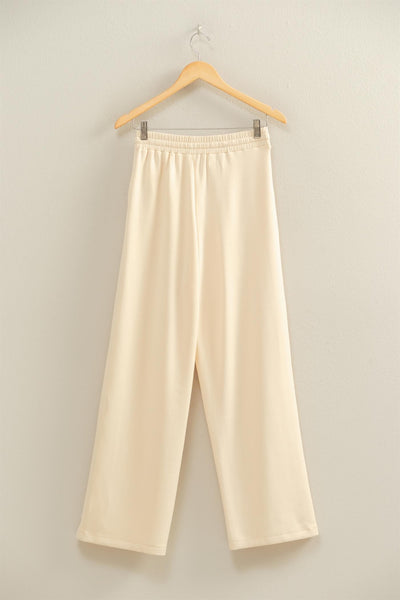 Soft Modal Scuba Mix Wide-leg Drawstring Pants