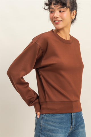 Soft Modal Scuba Mix Crew Neck Sweatshirt
