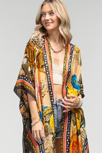 Floral and Leopard LightWeight Summer Kimono