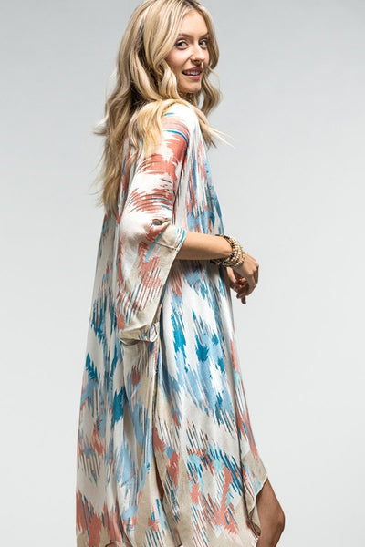 Blue/Multi Lightweight Summer Kimono