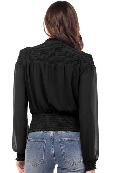 Smocked Shoulders Yoke Blouse