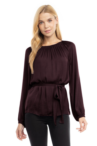 Satin Long Sleeve Blouse