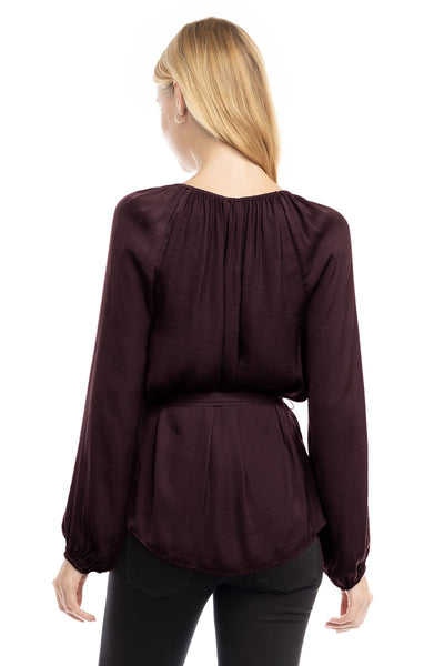Satin Long Sleeve Blouse