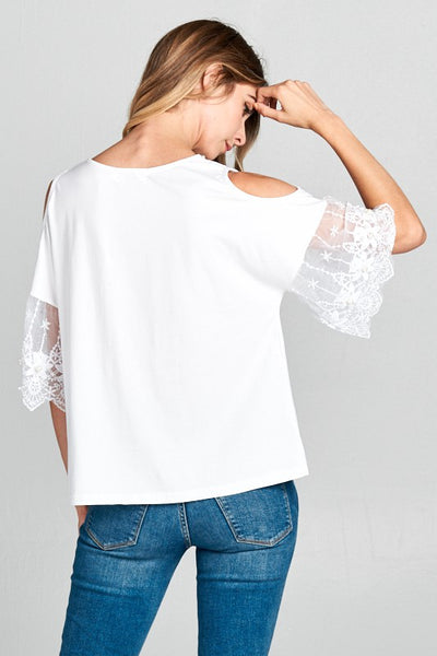 Lace Cold Shoulder Top