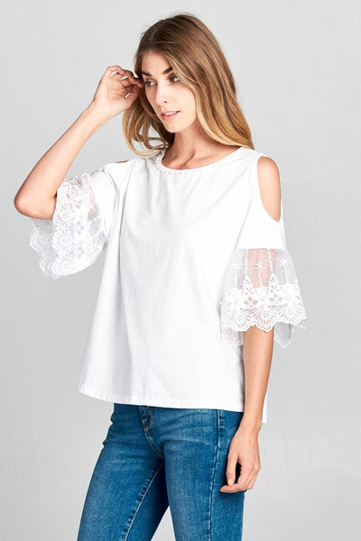 Lace Cold Shoulder Top