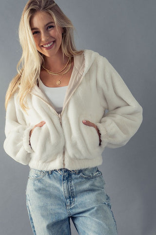 Chamarra Reversible Soft Faux Fur/Windbreaker