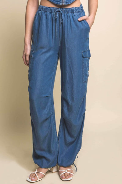 Full-Length Tencel Cargo Pants