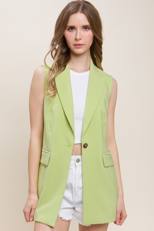 Sleeveless Vertigo Vest Blazer