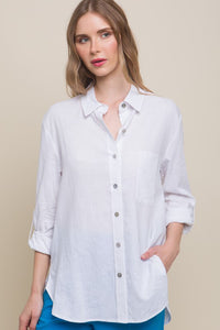 Linen Button Front Classic Shirt