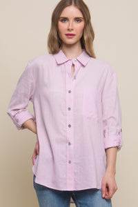 Linen Solid Fit Button Down Shirt