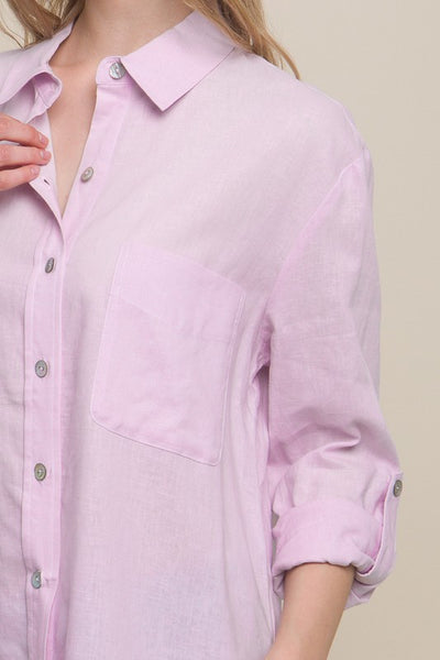 Linen Solid Fit Button Down Shirt