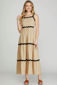 Linen Mix Sleeveless Summer Dress