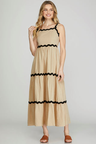 Linen Mix Sleeveless Summer Dress