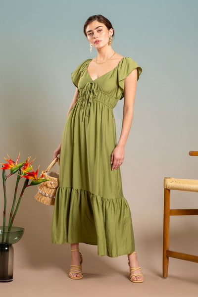 Sweetheart Neck Midi Summer Dress