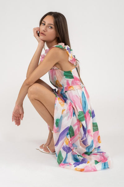 Brezzy Brush Stroke Midi Dress