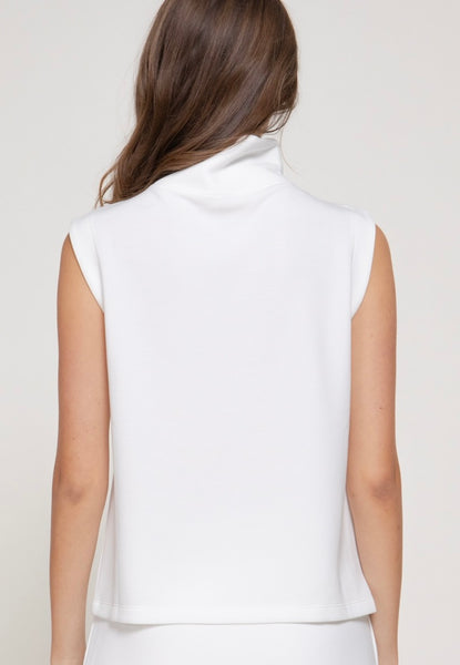 Soft Scuba Sleeveless High Neck Top