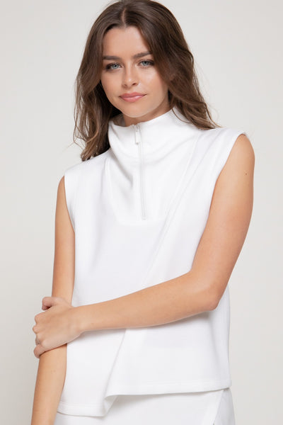 Soft Scuba Sleeveless High Neck Top