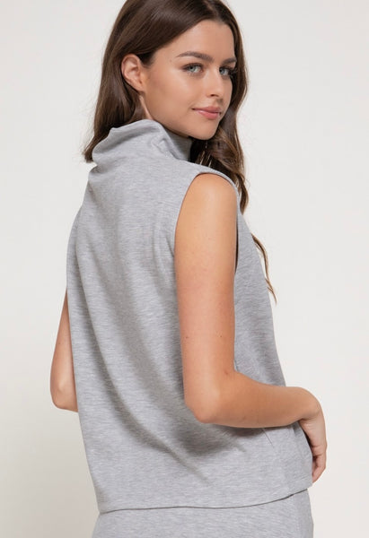 Soft Scuba Sleeveless High Neck Top