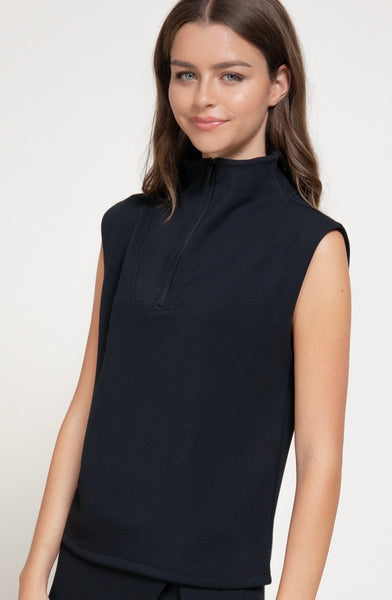 Soft Scuba Sleeveless High Neck Top