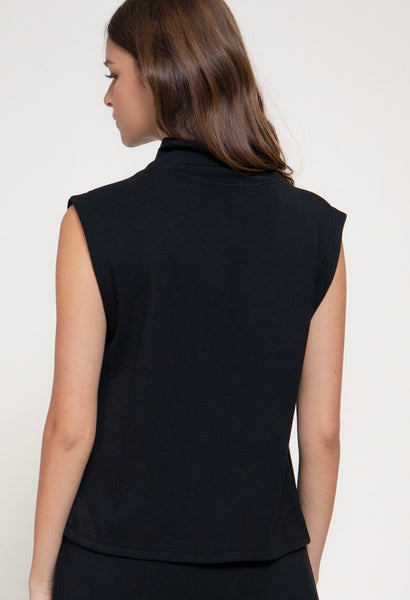 Soft Scuba Sleeveless High Neck Top