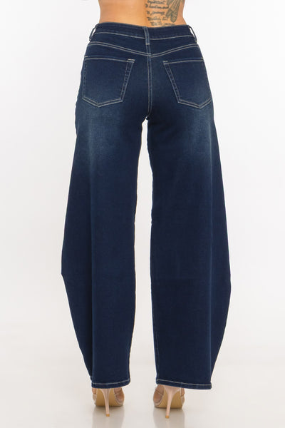 Stretch Denim Barrel Jeans