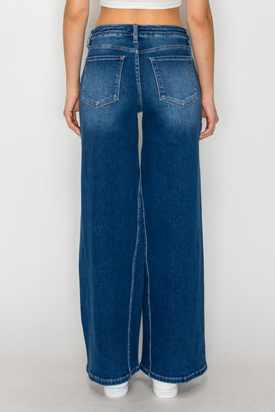 Stretch Denim Wide Leg Denim Jeans