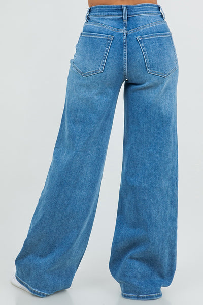 Medium Wash Wideleg Denim Jeans