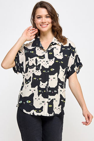 Cats Lightweight Buttow Down Shirt