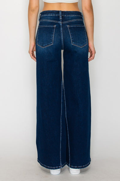 Stretch Denim Wide Leg Denim Jeans