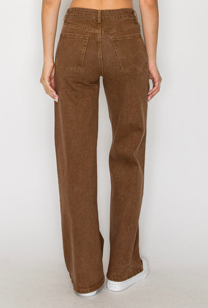 Stretch  Wide Leg Denim Jeans