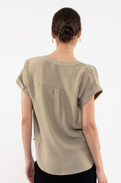 Linen Effect Lace Blouse