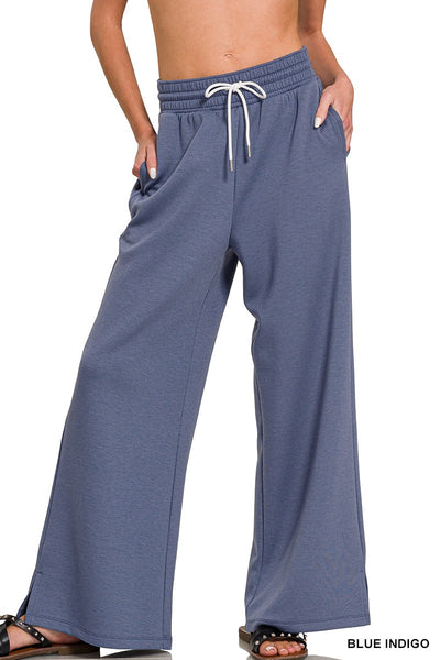 Super Soft Scuba Drawstring Wideleg Pants