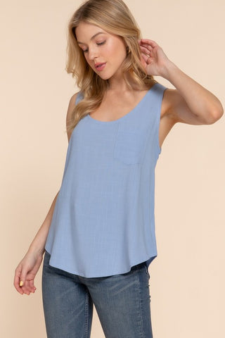 Lightweight Linen Effect Tank Top