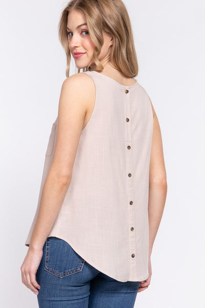 Lightweight Linen Effect Tank Top