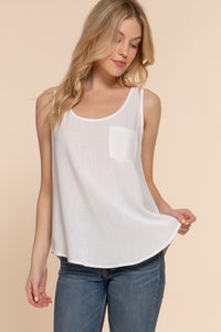 Lightweight Linen Effect Tank Top