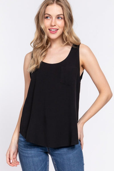 Lightweight Linen Effect Tank Top