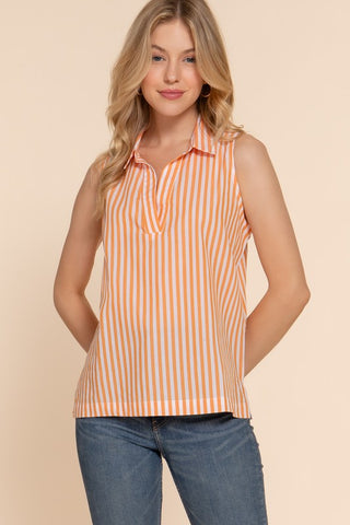 100% Cotton Striped Sleeveless Top