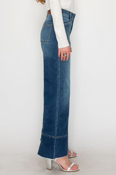 Tummy Control Slim Wideleg Denim Jeans