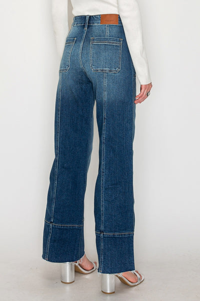 Tummy Control Slim Wideleg Denim Jeans